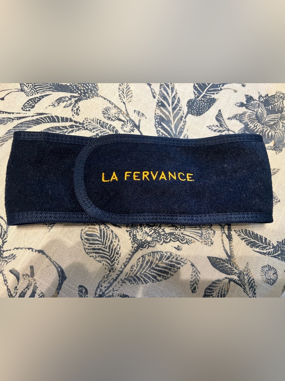 LA FERVANCE Spa Navy Embroidered Headband